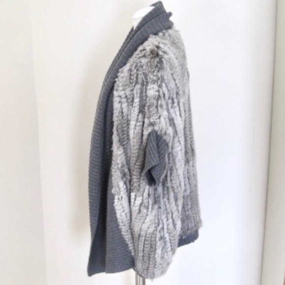 Haute Hippie Rabbit Fur Open Front Knit Cardigan - Picture 2 of 8